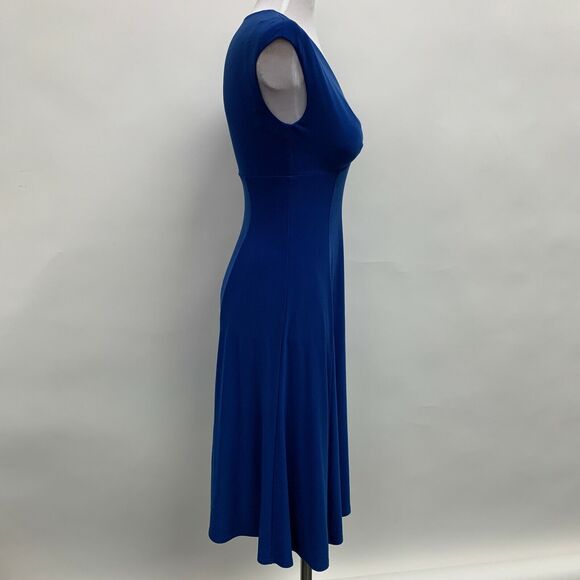 Chaps Women's Dress Petite Small PS Blue V-Neck Sleeveless - Picture 4 of 6